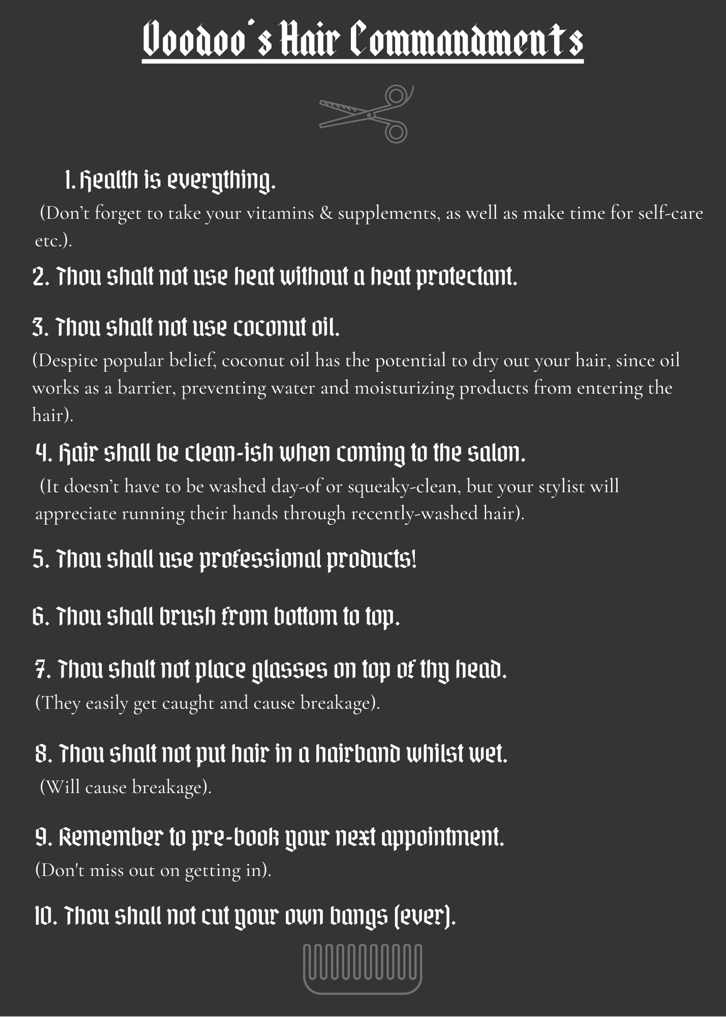 Voodoo Hair Lounge - Hair Commandments to Live By